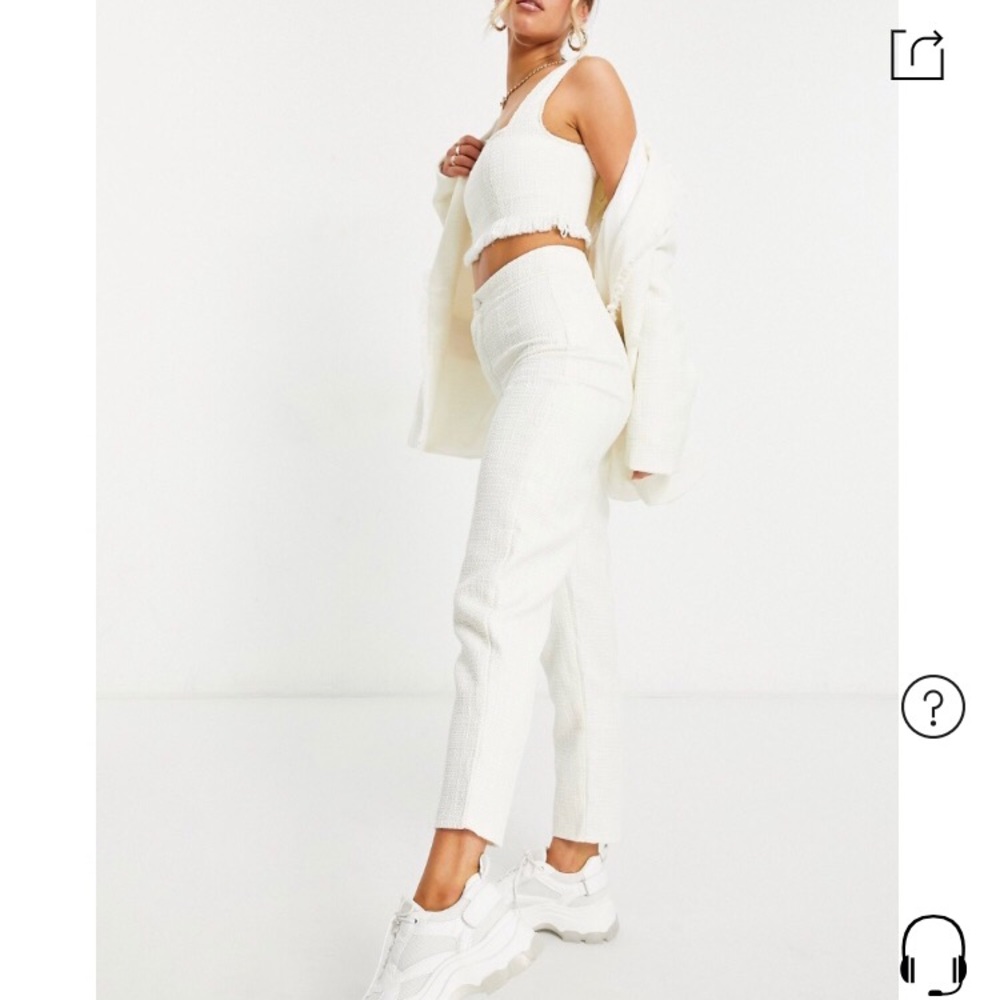 MISSGUIDED cream cigarette pant